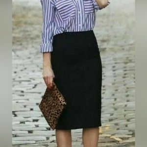 J Crew No. 2 Pencil skirt in double-serge wool - black